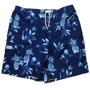Polo‎ Ralph Lauren Mens Medium Navy Blue Swim Shorts Board Shorts Pineapple NWT